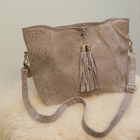 Suede Snake Print Purse - Picture 1 of 7